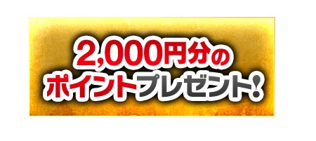 2,000円分のポイントプレゼント!